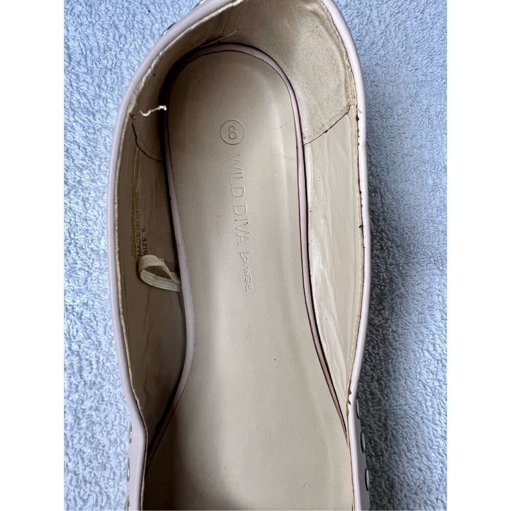 Wild Diva Blush pink Studded Pointed Toe Ballet Flats Women’s Shoes Size 8 - Picture 10 of 10